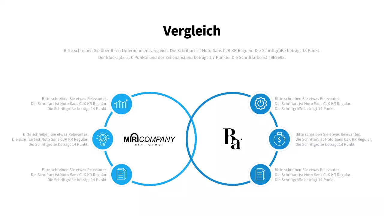 Ein einfaches, blau-weißes Anschreiben für Unternehmen
