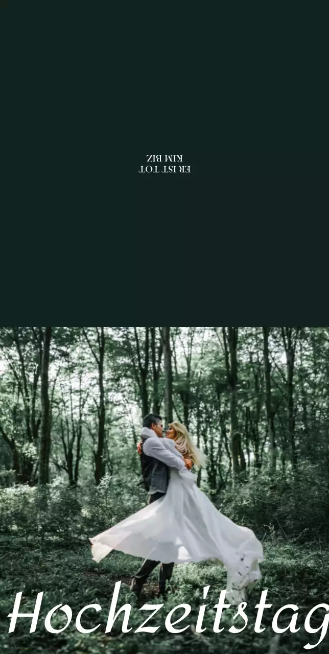 Saubere und frische Einladung zur Hochzeit im Wald