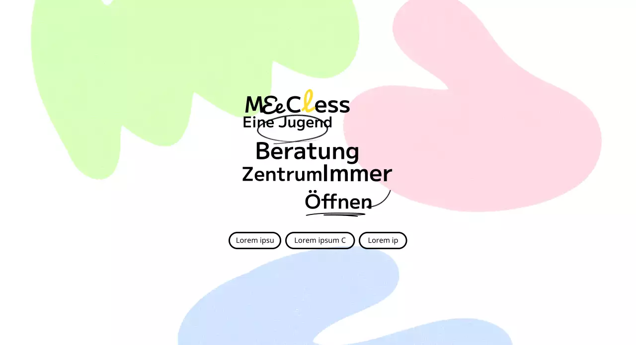 Eine Beratungsstunde auf dem Campus mit einem bunten typografischen Konzept