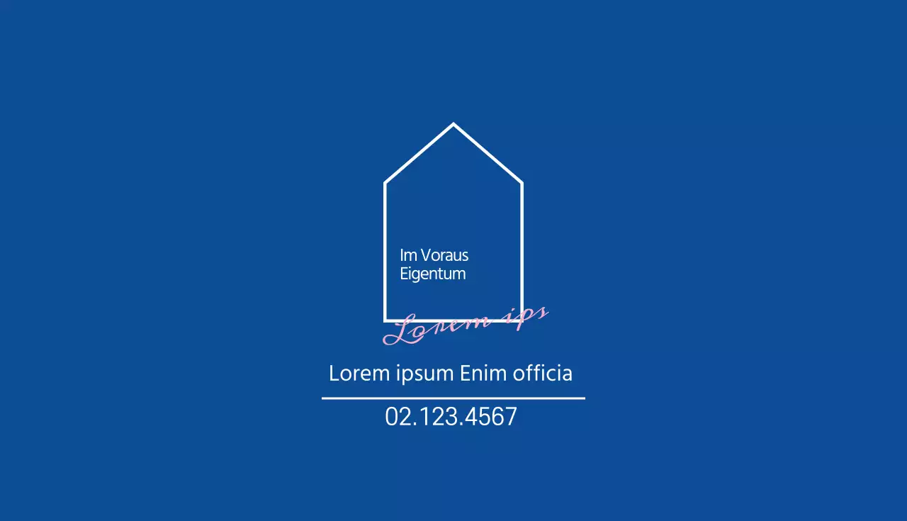 Blau Illustration Logo Immobilien Visitenkarte