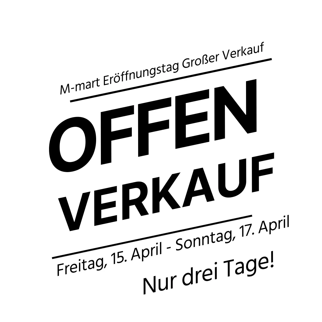 Bewerben Sie den großen Eröffnungsverkauf Ihres Geschäfts mit schwarzen Text-Highlights