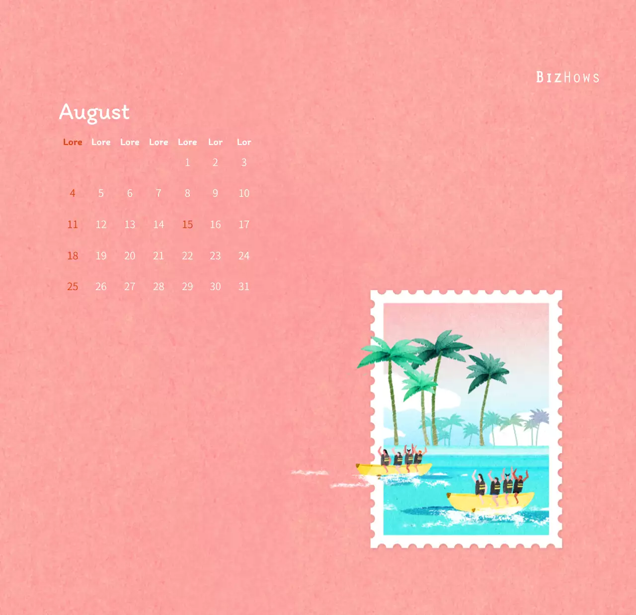 Stempelillustrationen mit einem warmen Konzept