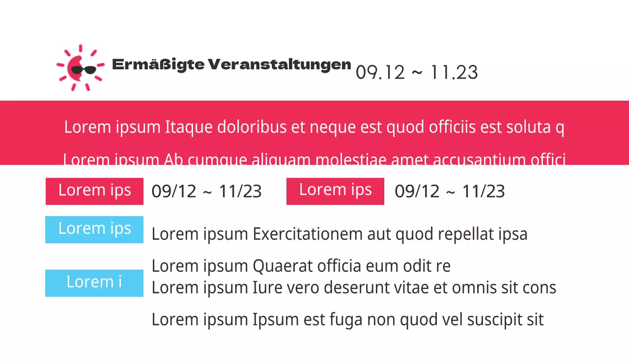 Ermäßigte Veranstaltungen