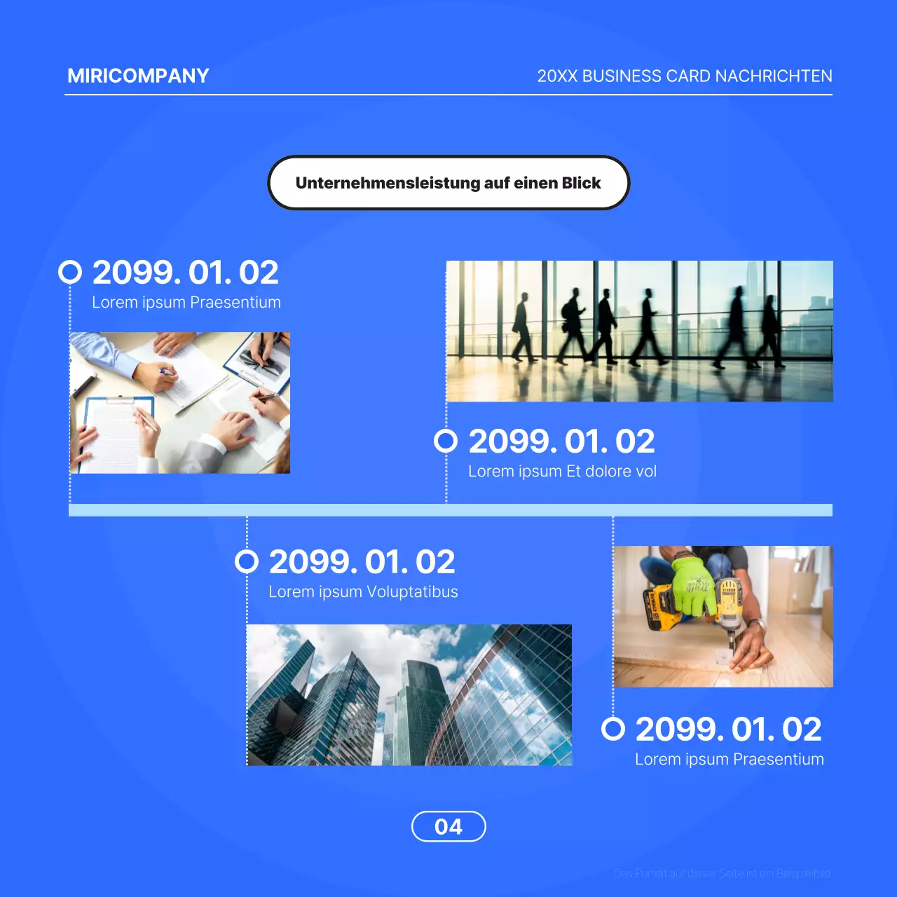 Minimalistisches Geschäftsangebot mit blauem Hintergrund