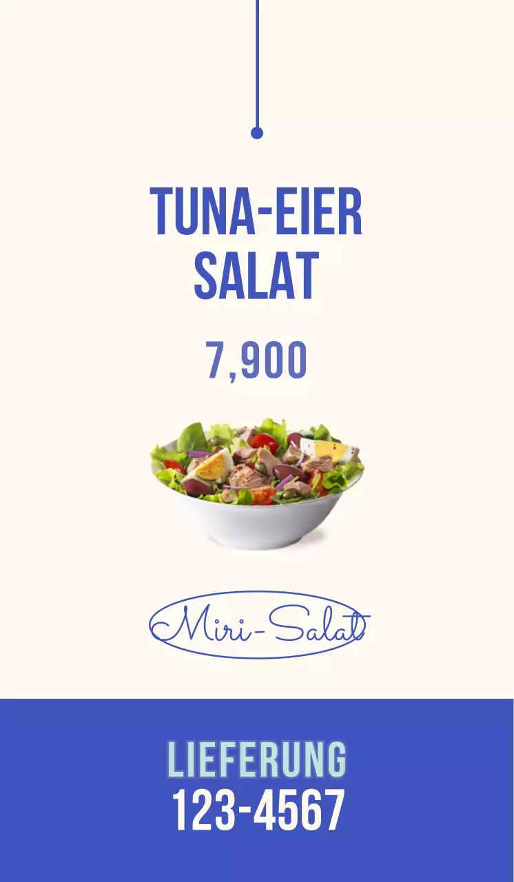 Werbung für ein Salatrestaurant mit einem emotionalen Stil in Blau