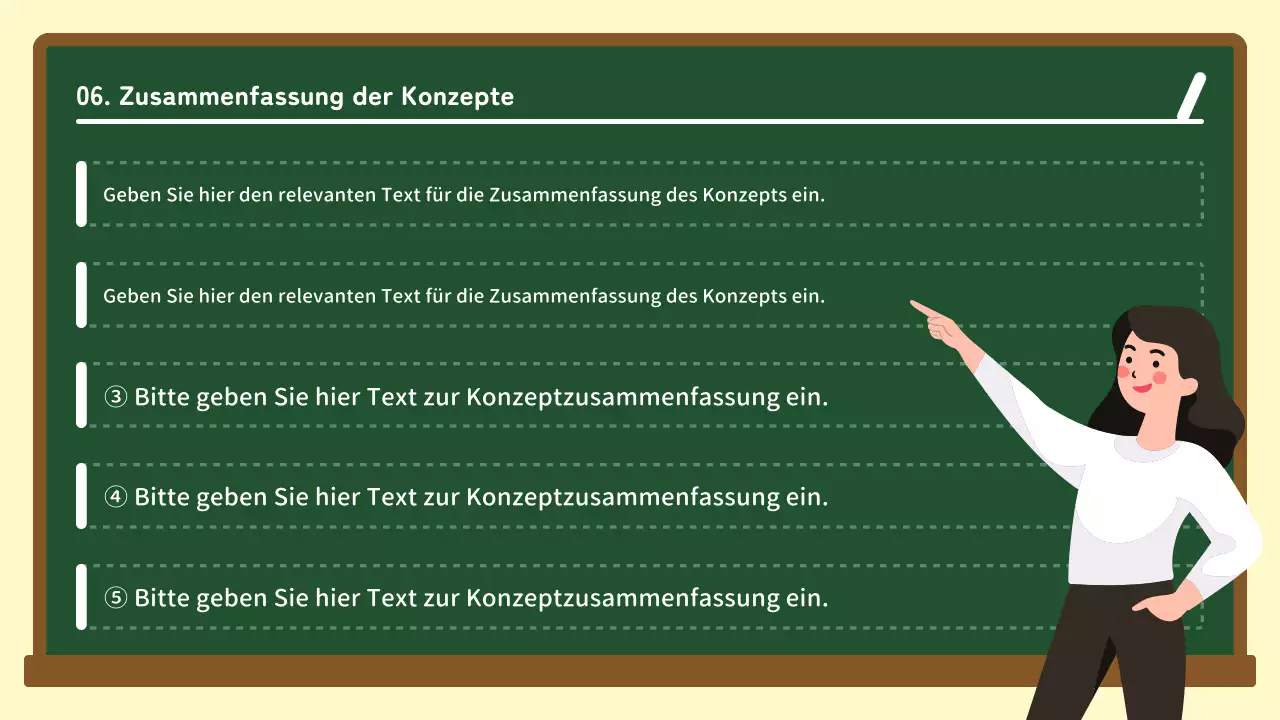 Grün-weiße Kreidetafel - Leitfaden für die Konzeption