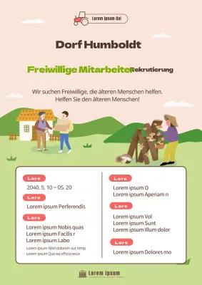 Aufruf an Freiwillige zur Illustration von Chartreuse und Limonengrün