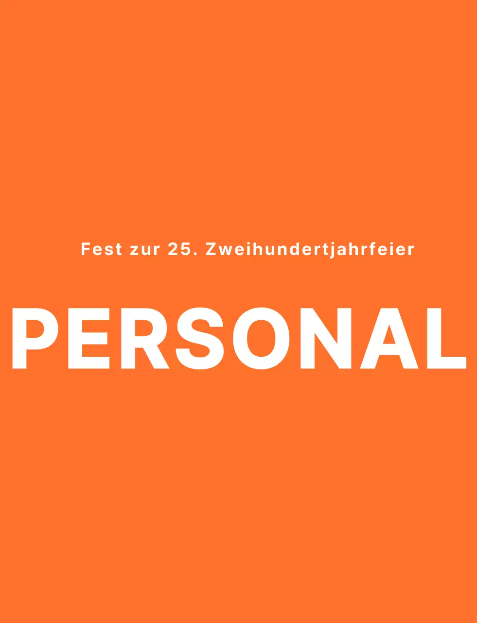 T-Shirt für das Personal von Highschool-Festivals in einem sauberen, orange-weißen Logo-Stil
