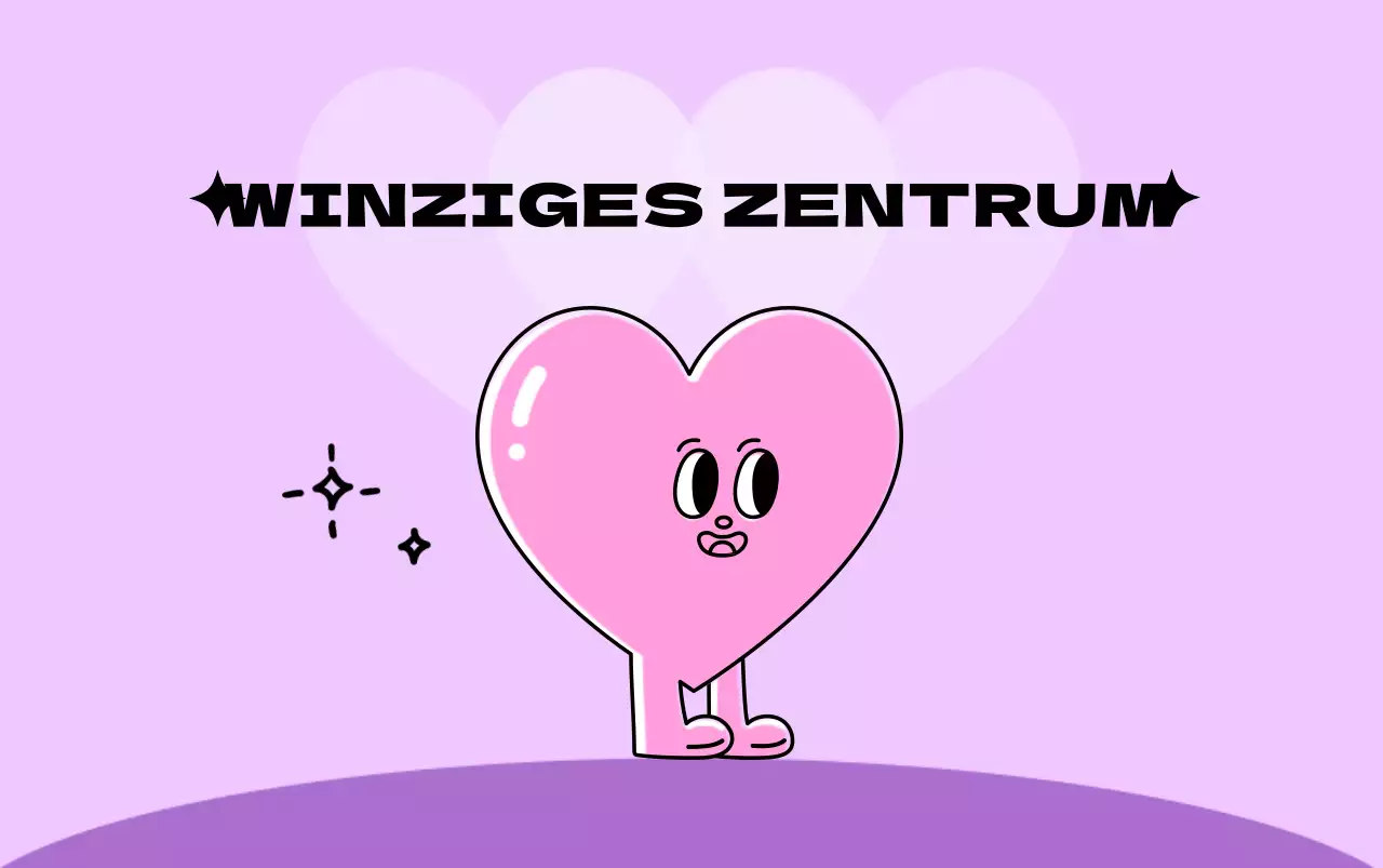 Öffentliches Jugendzentrum mit niedlichen herzförmigen Figuren in Rosa und Lila