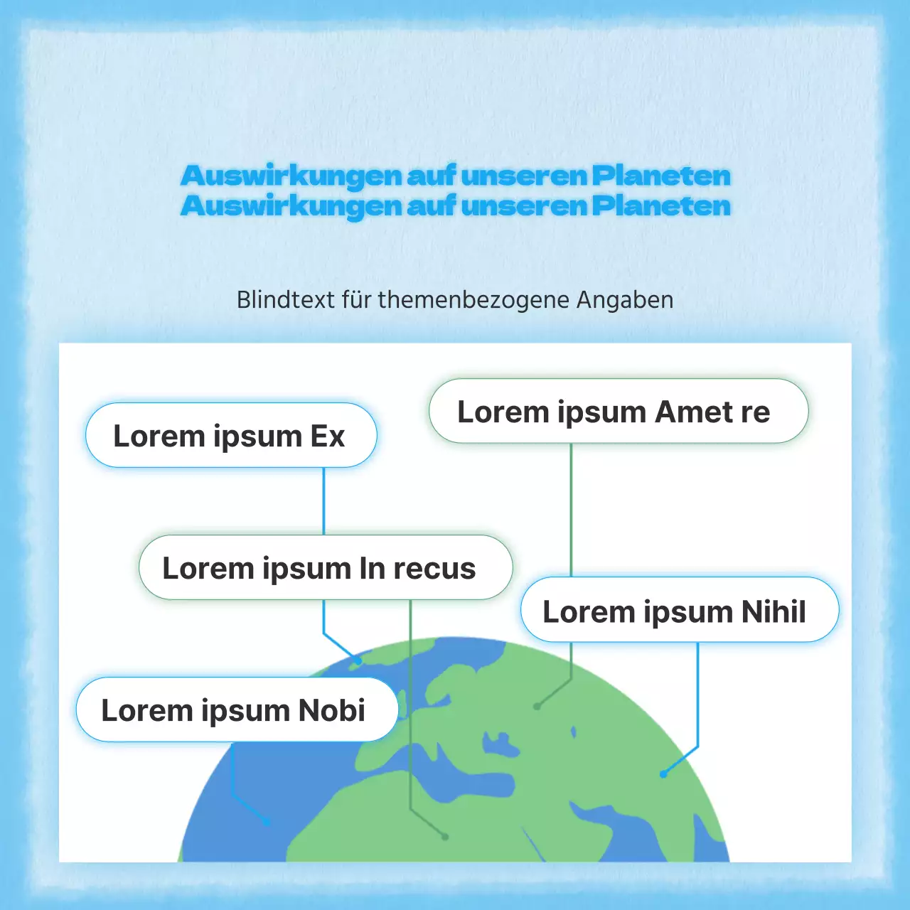 Ein einfaches und niedliches Konzept in Blau für die Klimainformationssäule