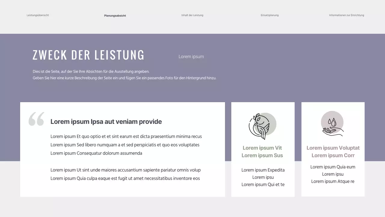 Ein Programm für ein Klavierkonzert in beruhigenden lila Pastelltönen.