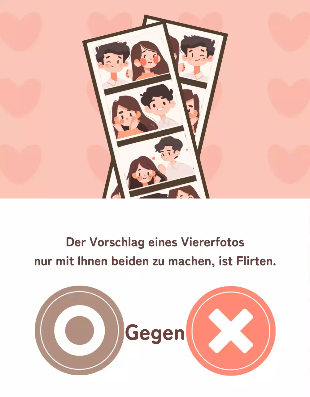 Ein einfacher Beitrag im Webcomic-Stil mit rosa Hintergrund