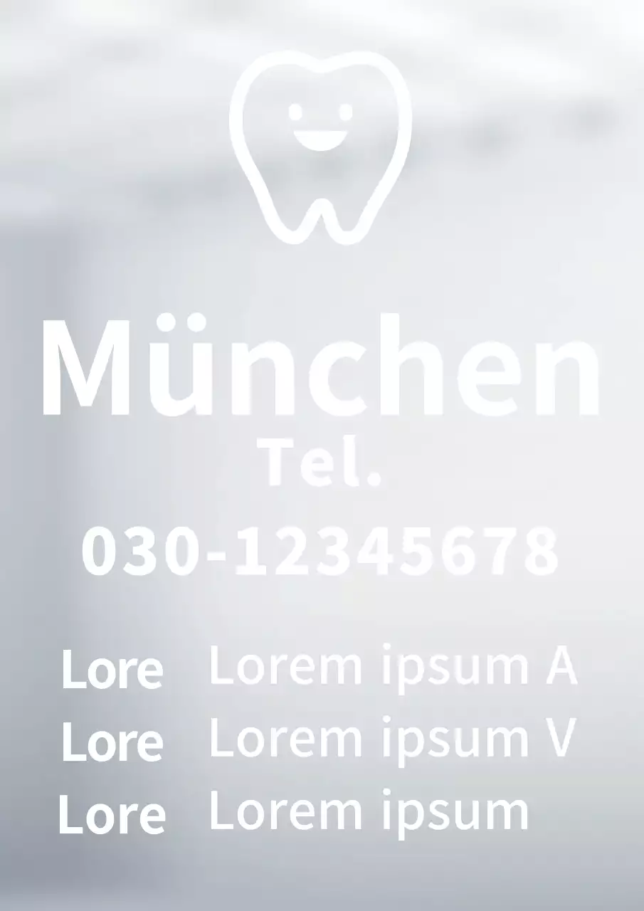 Einfacher weißer Dental-Schriftzug-Aufkleber