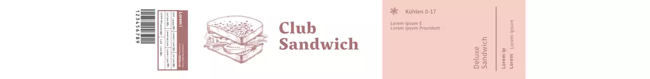 Rote Illustration retro Lebensmittel Sandwich Detail Verpackung