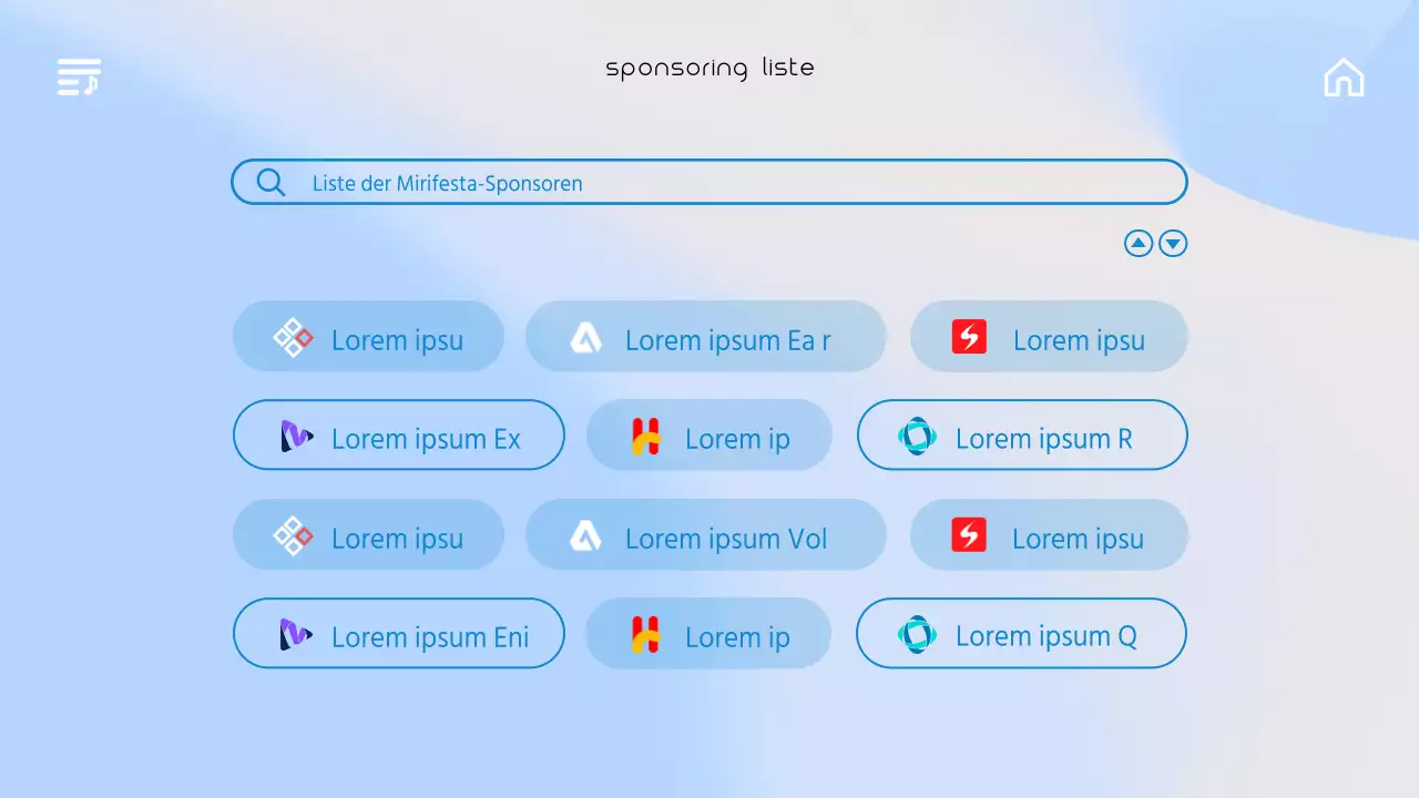Eine emotionale Gig-Broschüre mit einem blauen Farbverlauf im Musik-UI-Stil