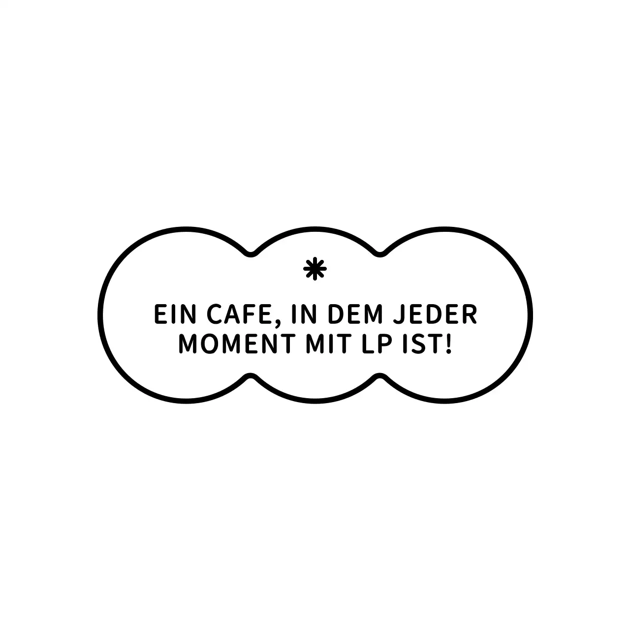 Nette und saubere Cafe Waren in einer Wolke Form und Text Kombination Stil