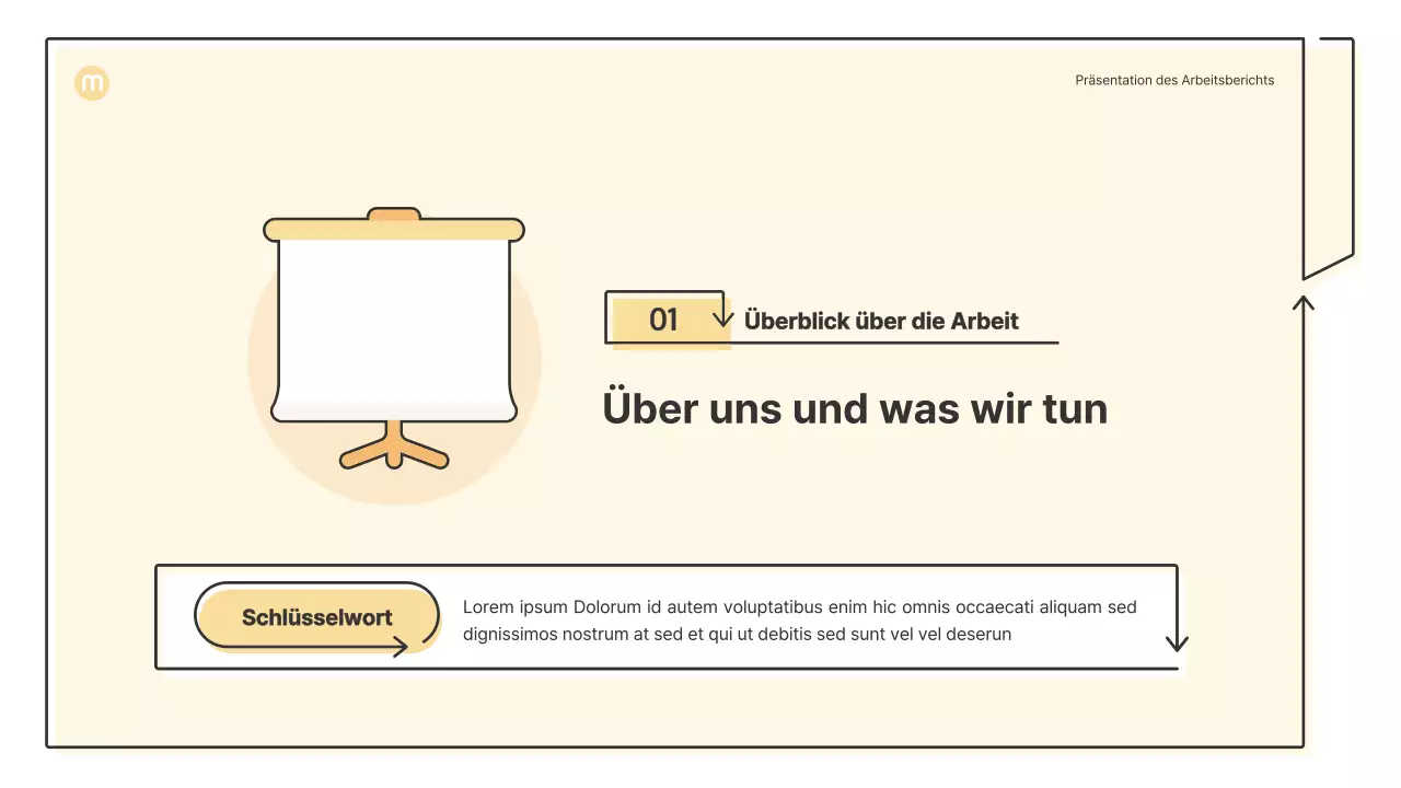 Punktformen mit Pfeilen in hellgelb Business-Präsentationsmappe