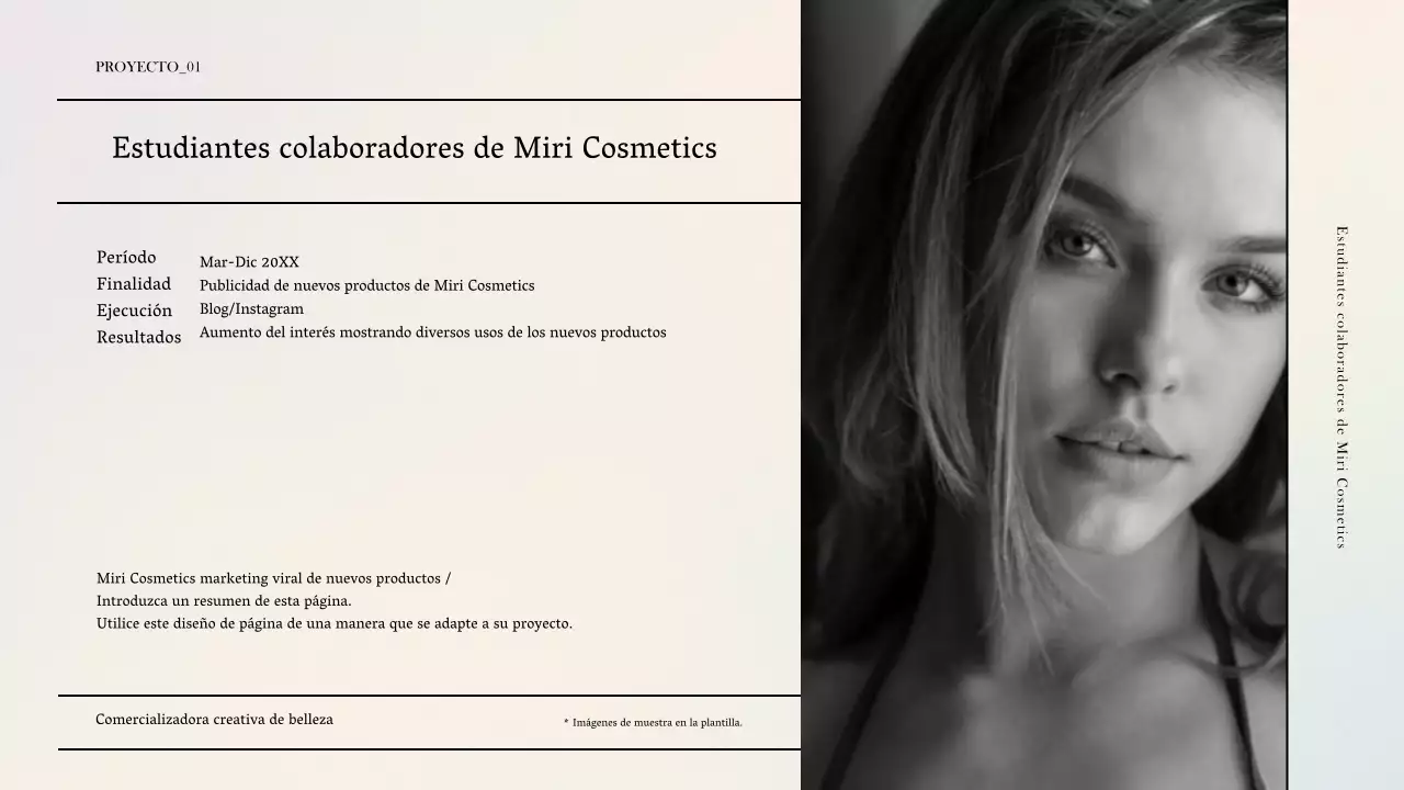 Una lujosa cartera de marketing de belleza en morado y azul