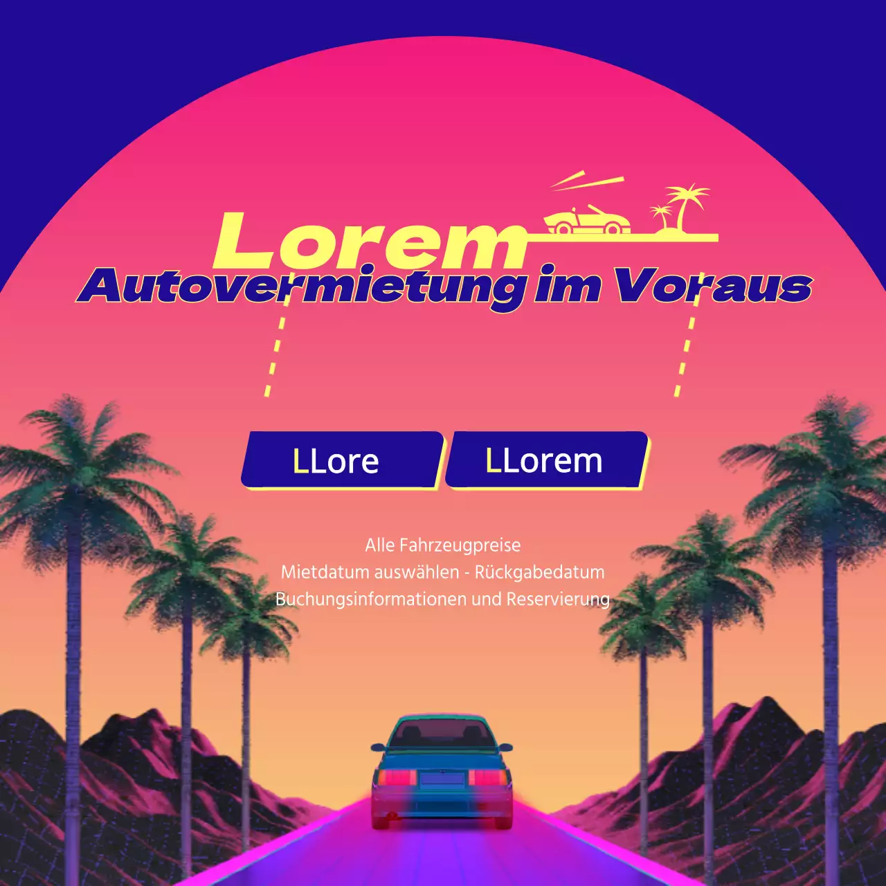 Autovermietung im Voraus