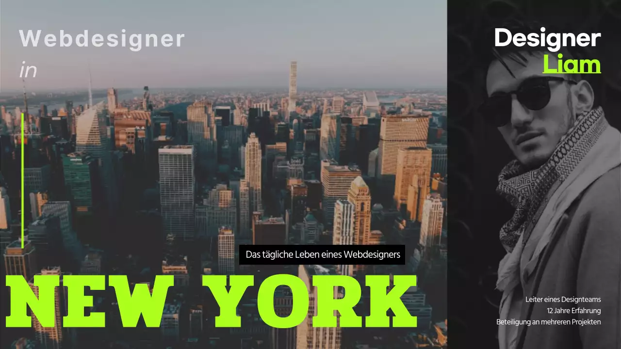 Der Alltag eines Webdesigners in New York mit schlichtem Design und Chartreuse-Akzenten
