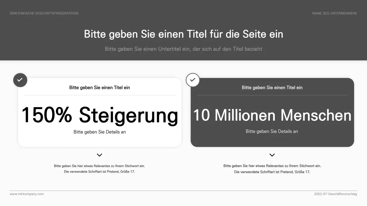 Einfache Geschäftspräsentation in Schwarz und Weiß