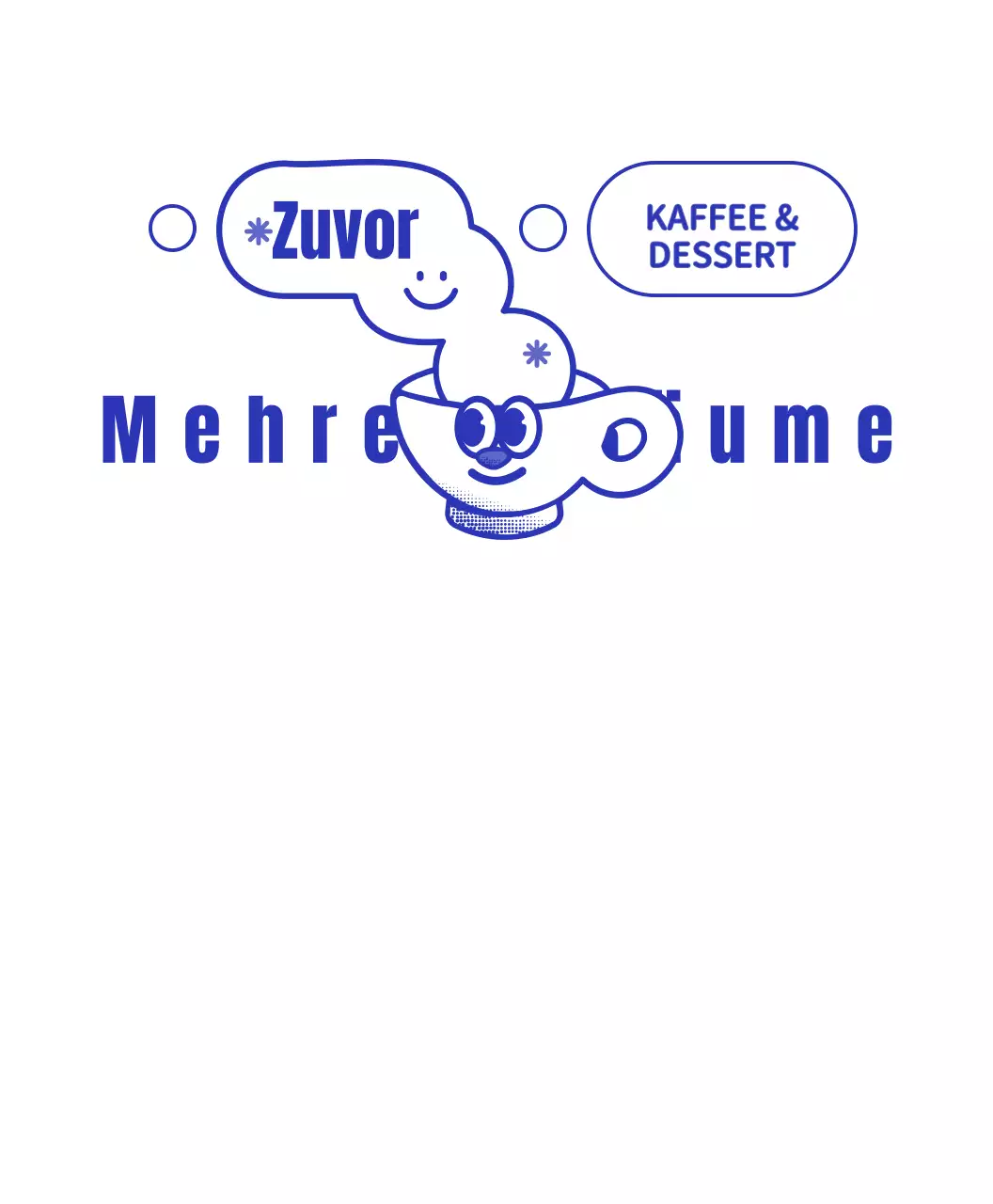 Marineblau und weiß niedlichen Tasse Charakter Coffee-Shop-Logo-Stil