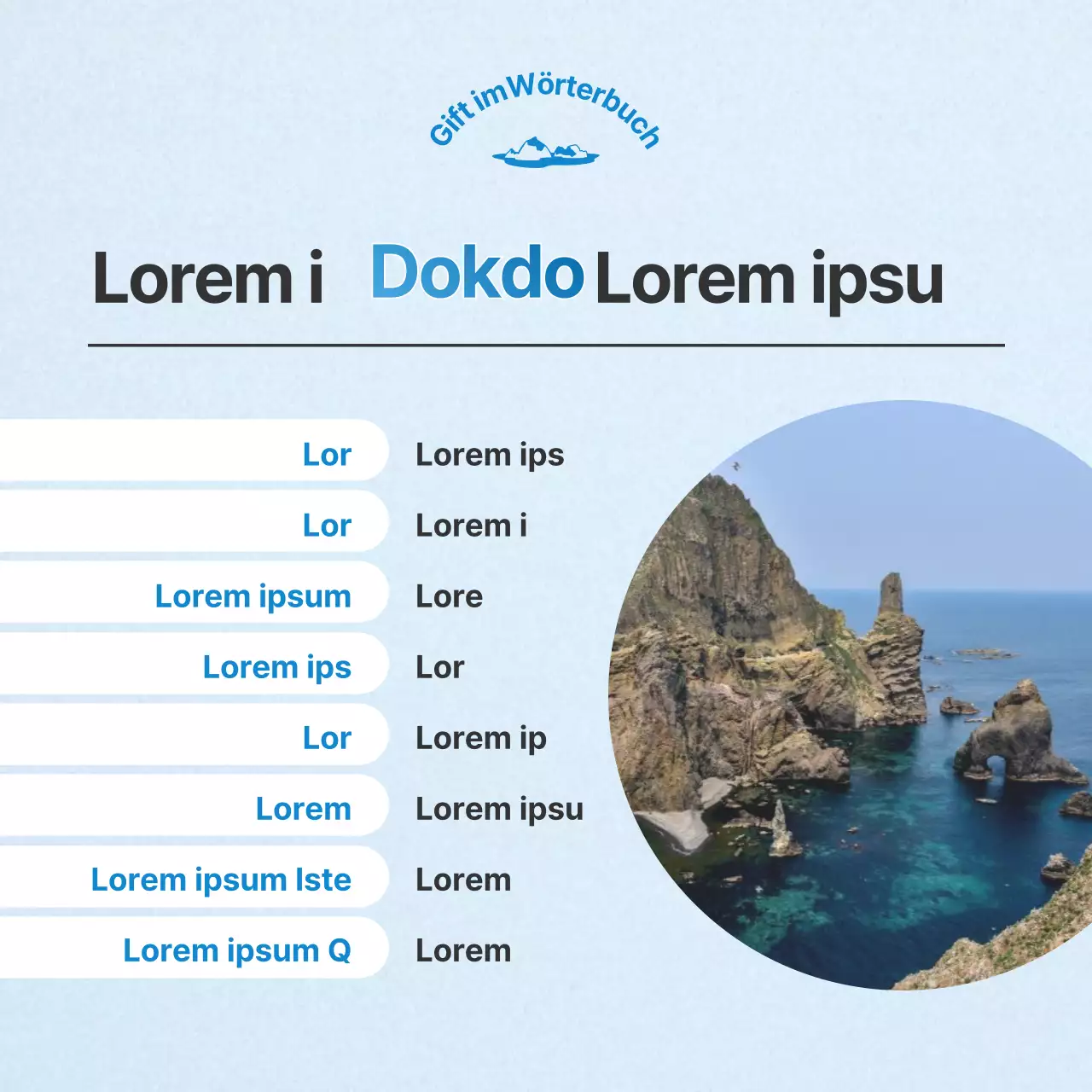 Eine einfache, hellblaue und blaue Informationssäule zum Tag des Lesens