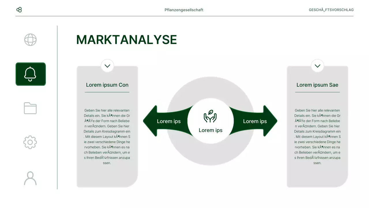 Business Business Vorschlag in weiß und grün natürlichen Blatt Konzept
