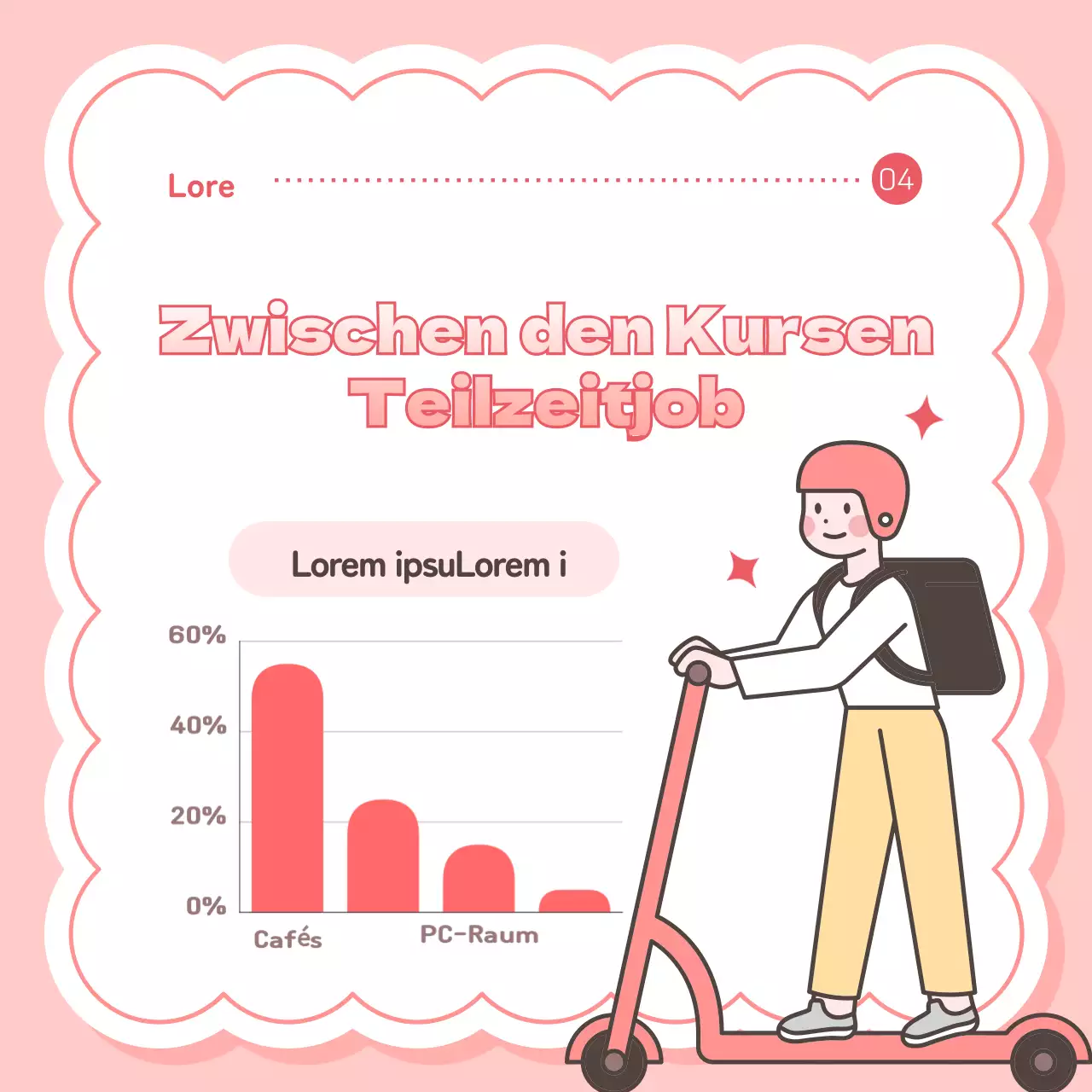 Eine niedliche, pinke und spritzige Art, die Freizeit von Studenten zu fördern