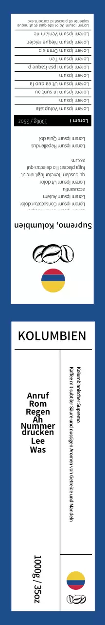 Geschenkverpackung für blaue Kaffeebohnen