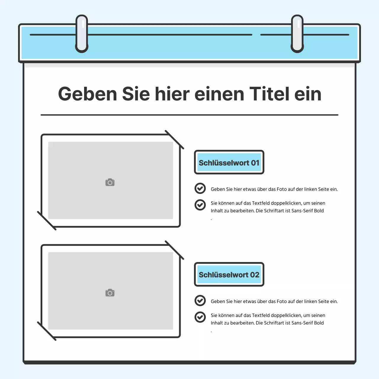 Hellblaues Notenkonzept Hübsche Karte mit niedlichen IllustrationenNews