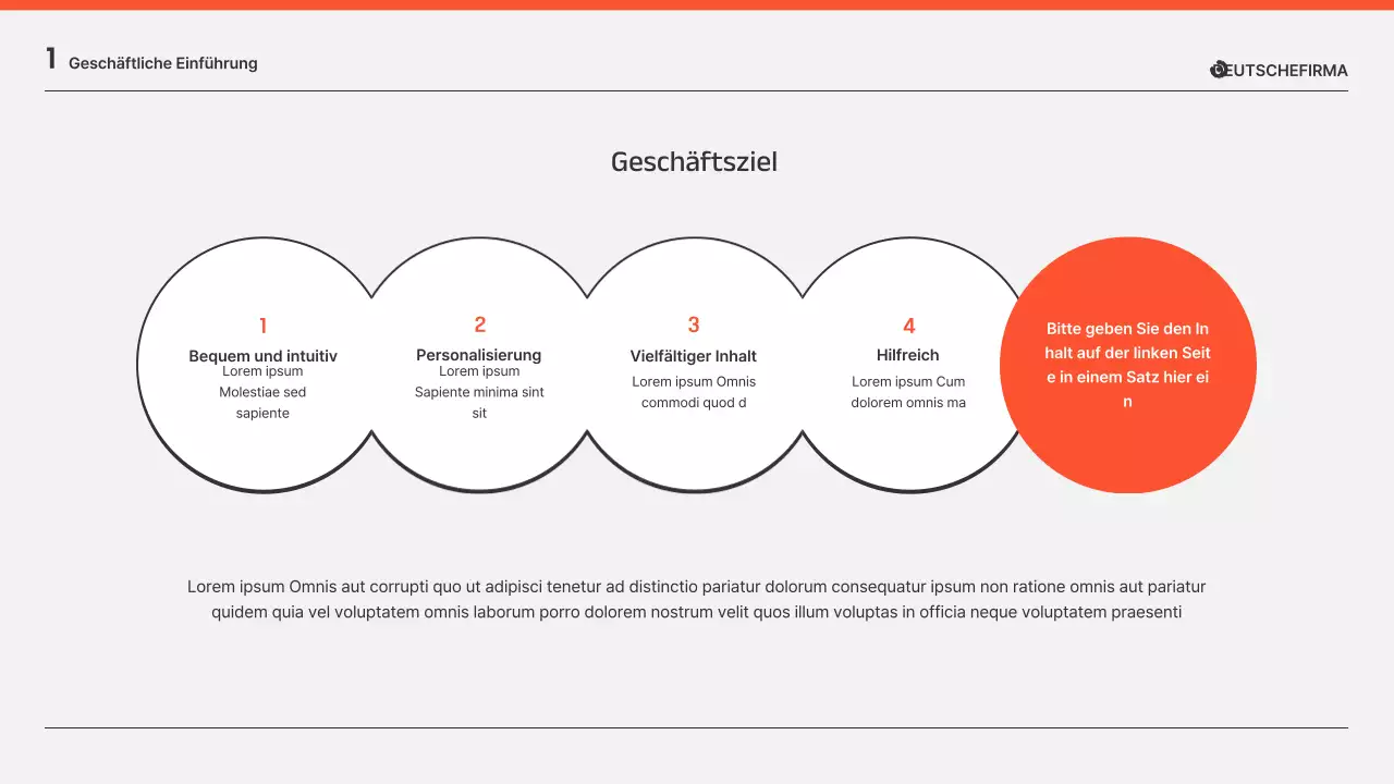 Geschäftsberichtspräsentationen in Orange und Grau