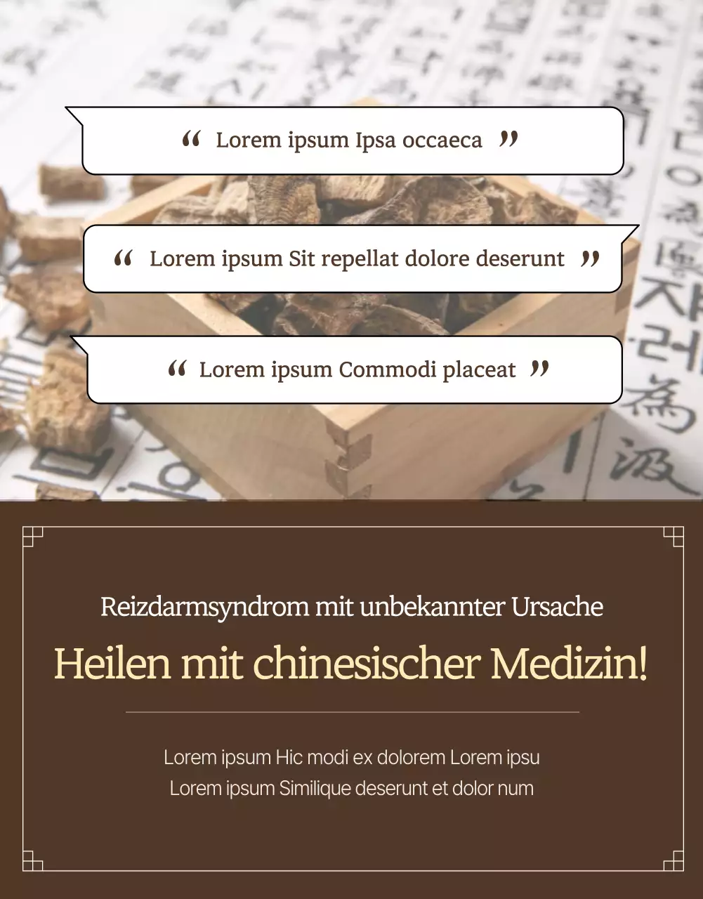 Braun gefärbte orientalische Klinik Behandlung für IBS im Detail