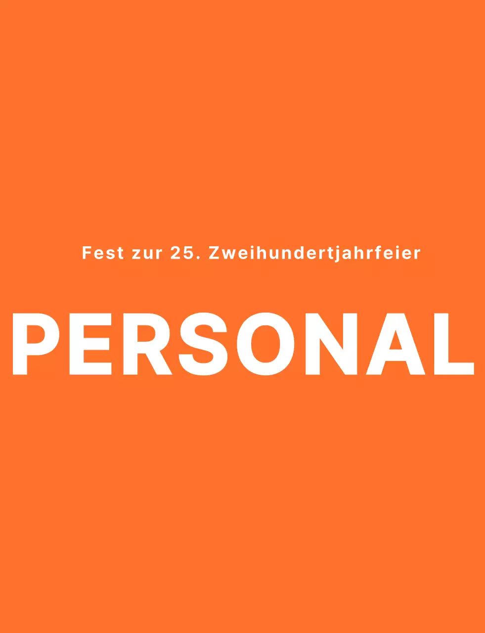 T-Shirt für das Personal von Highschool-Festivals in einem sauberen, orange-weißen Logo-Stil