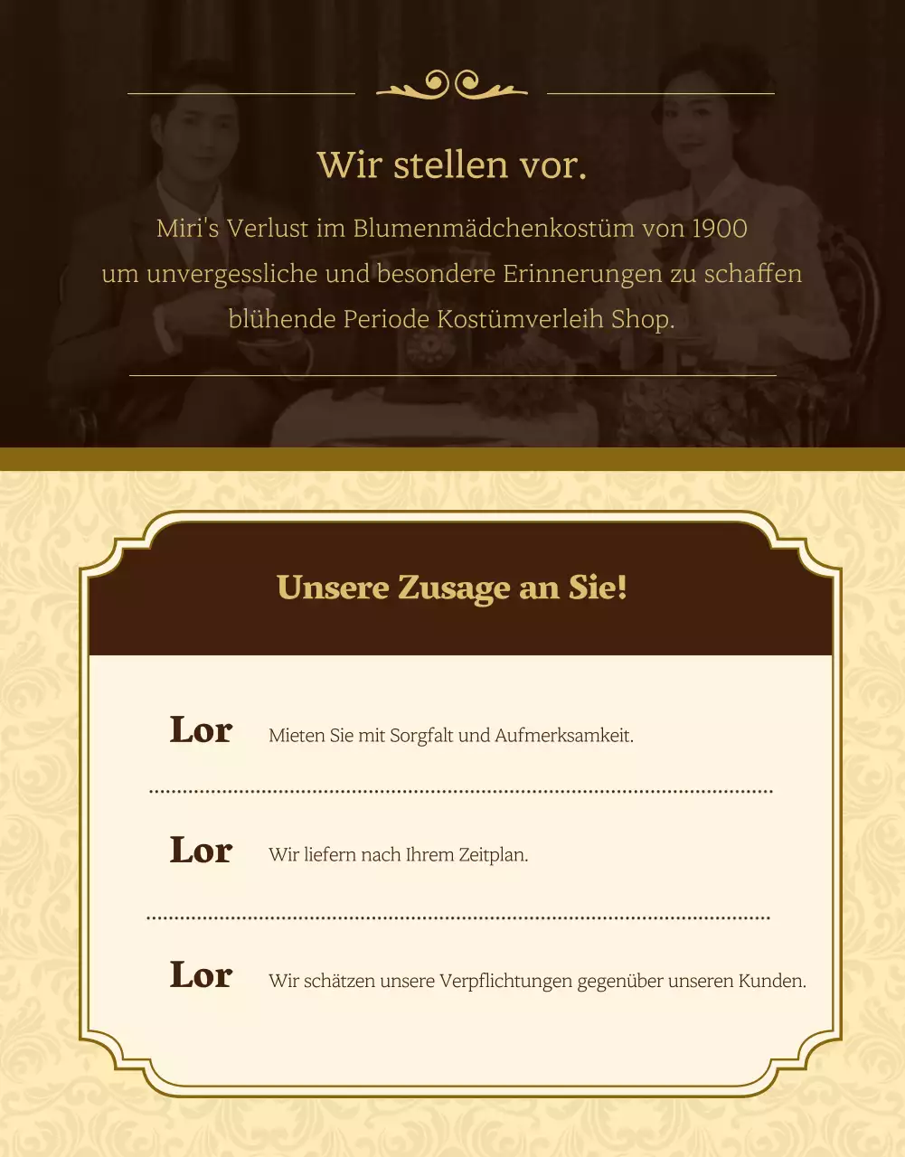 Erfahren Sie mehr über den Verleih von Retro-Blumenkostümen