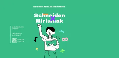 Sekundarschule für Mathematik mit grüner Schülerillustration
