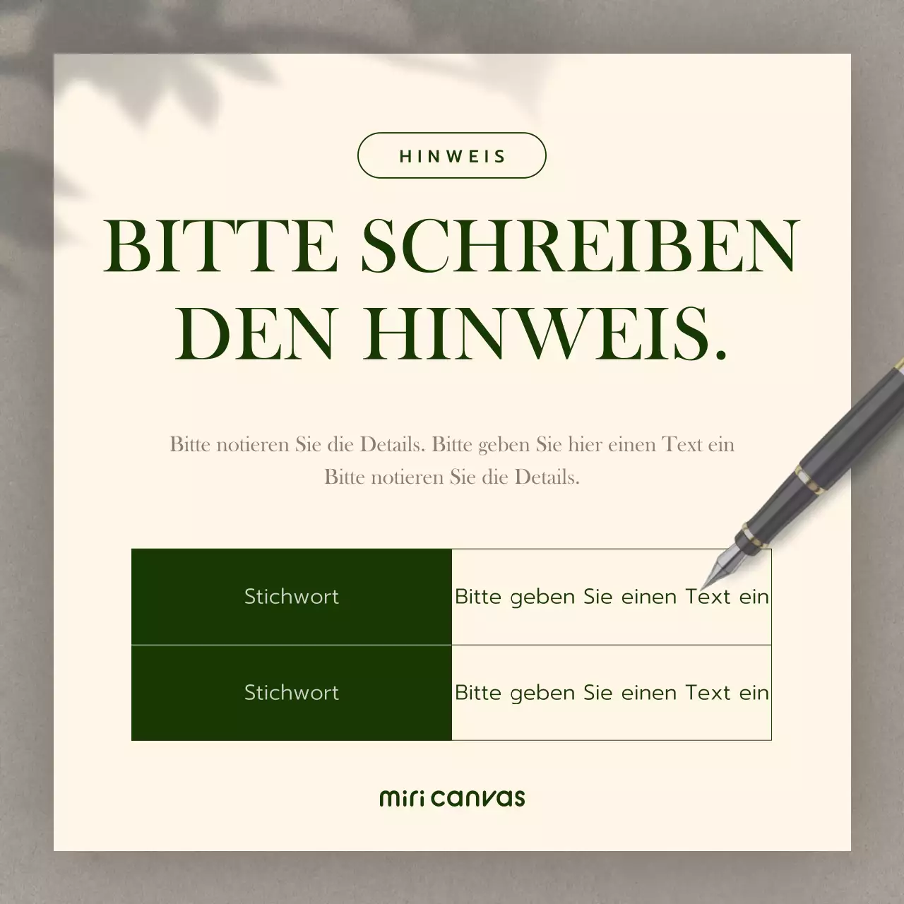 Ankündigung eines klaren Schreibgerätekonzepts in neutralen Beigetönen