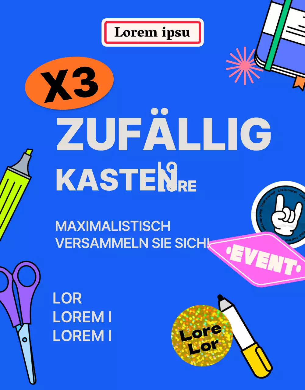 Blauer Aufkleber Detailseite