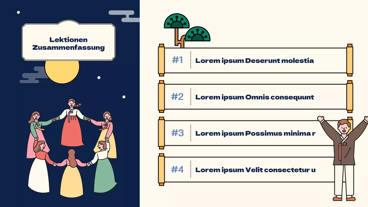 Einführung in das Konzept der farbenfrohen und niedlichen Obon-Illustration Stimmung