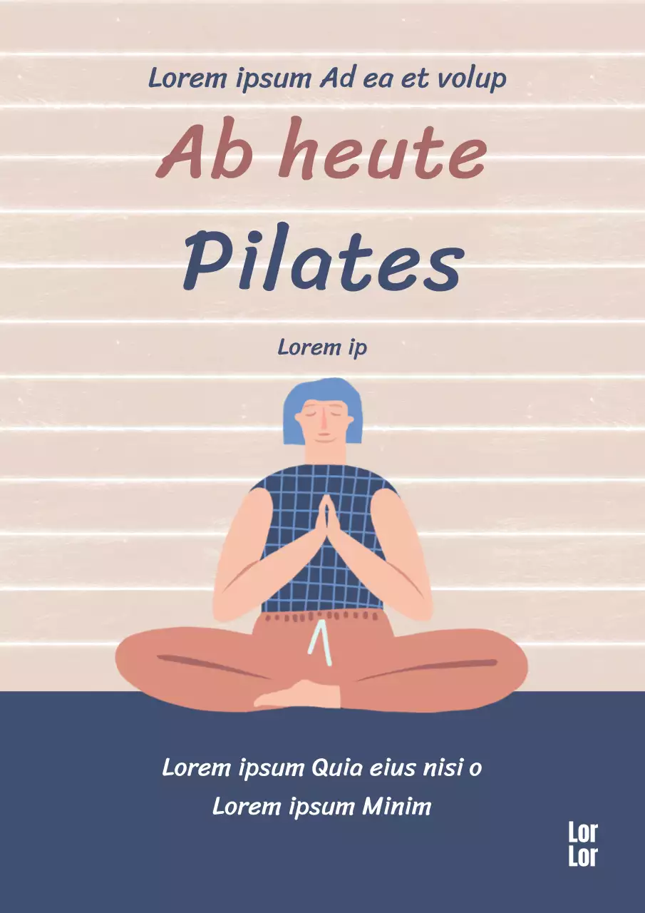 Buchcover einer beruhigenden Pilates-Übung mit einer Meditierenden auf beigem Hintergrund.