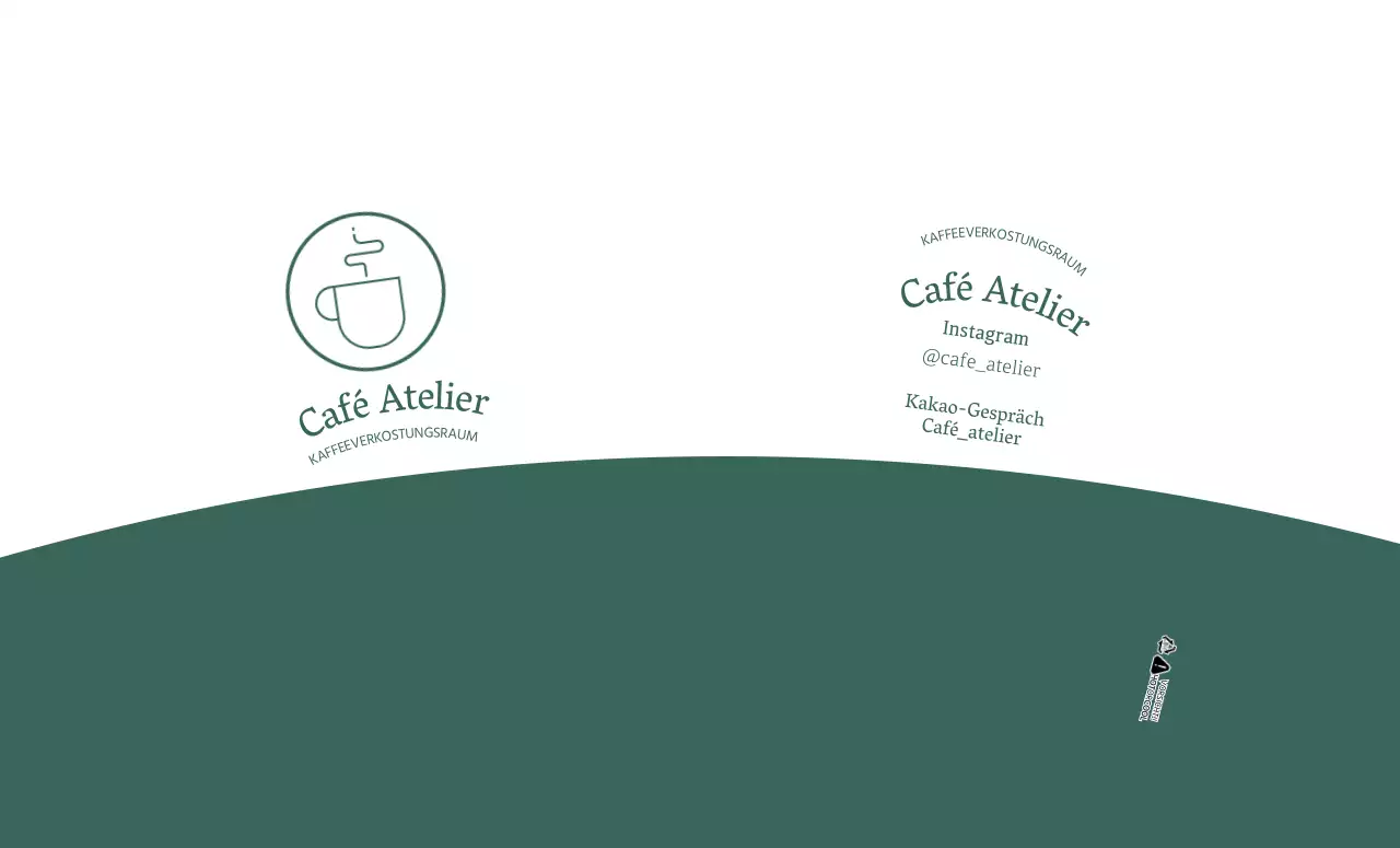 Weiß grün einfache Linie Illustration Cafe