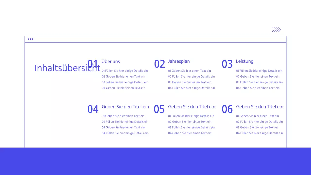 Blauer und weißer sauberer Geschäftsplan Firmenpräsentation PPT