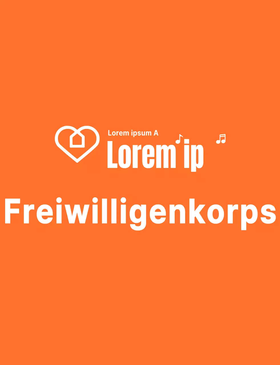 Rhythmischer Textlogostil in Orange und Weiß Freiwilligenorganisation