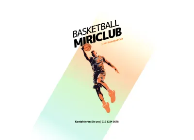 Basketball-Sportverein-Konzept mit orangefarbenem Farbverlauf