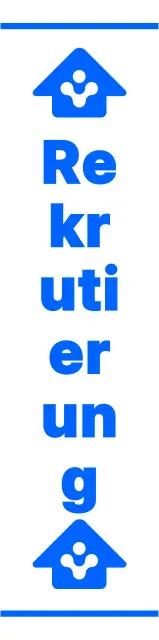 Blaue und weiße einfache moderne Pfeil-Symbole und Text Phrasen Layout-Stil Wegbeschreibung für die neue Einstellung Interview