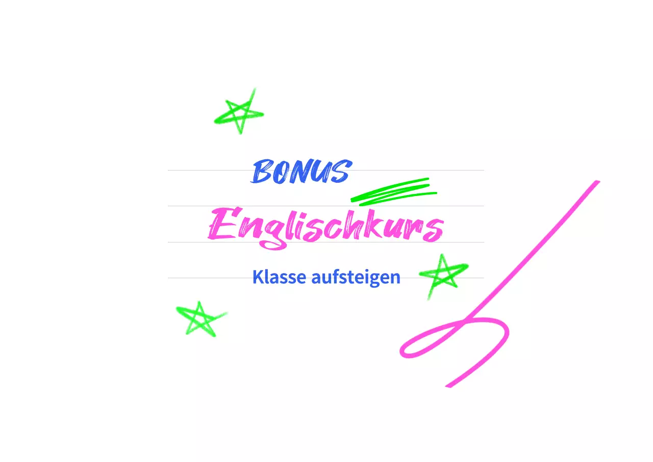 Eine farbenfrohe und charmante Englisch-Sprachschule in Blau und Rosa