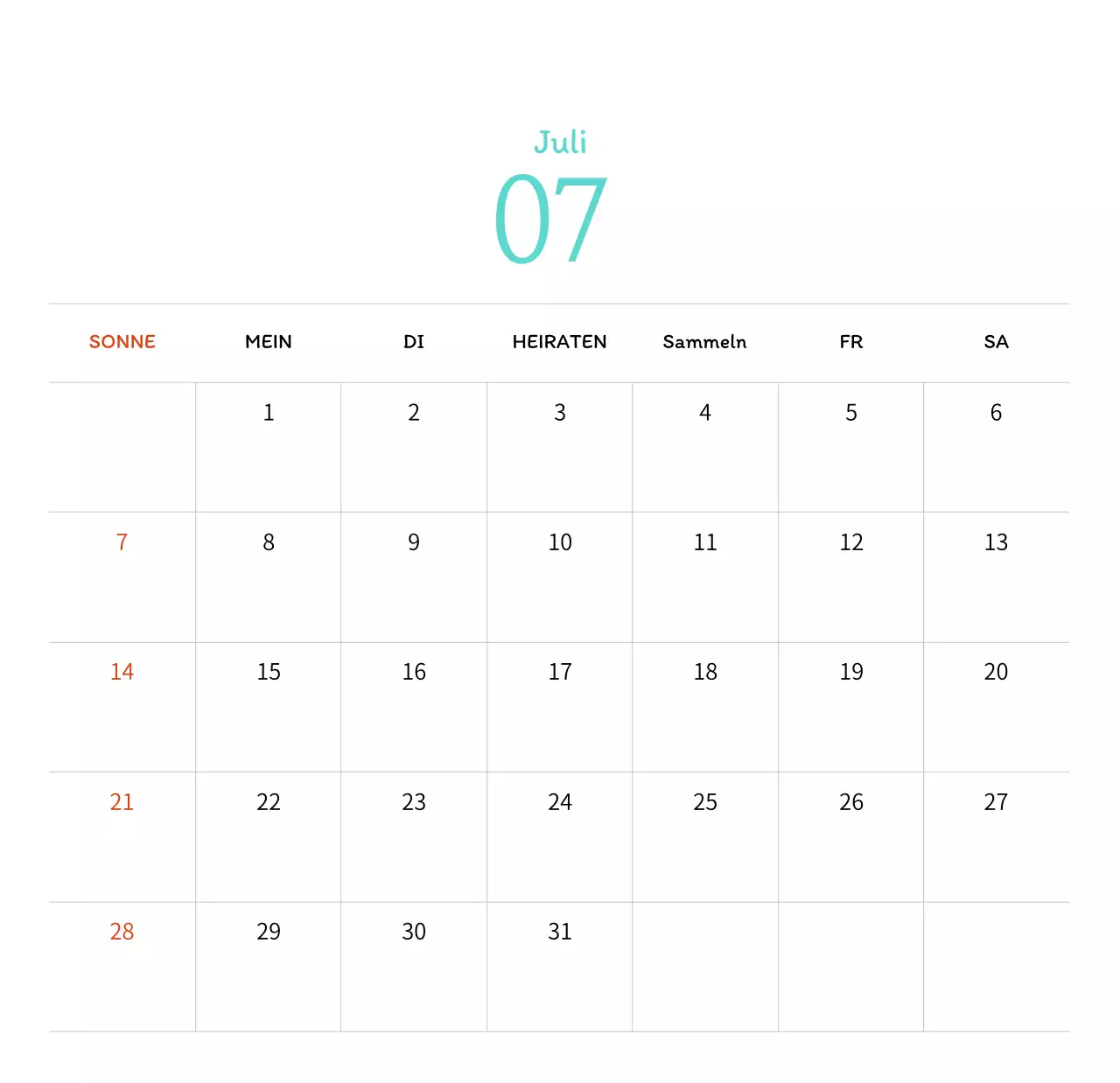 Stempelillustrationen mit einem warmen Konzept