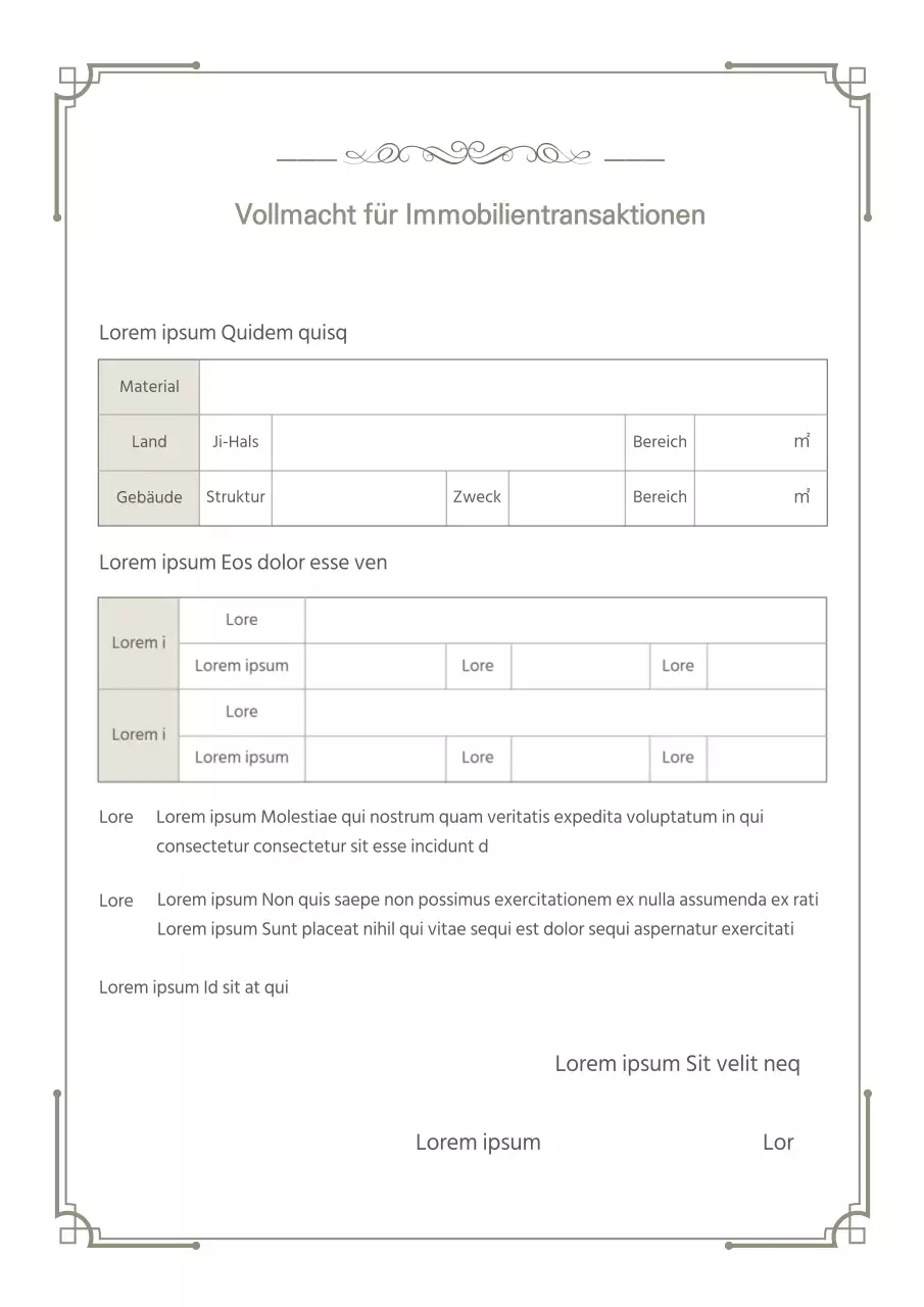 Dokumentierte Immobilientransaktionen Vollmacht Bevollmächtigter Delegierter Immobilien