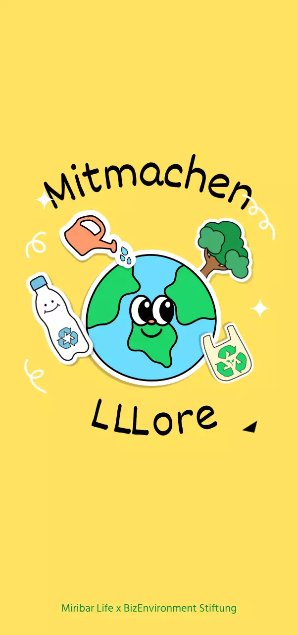 Niedliche gelbe Umweltillustration für die Save the Planet-Kampagne