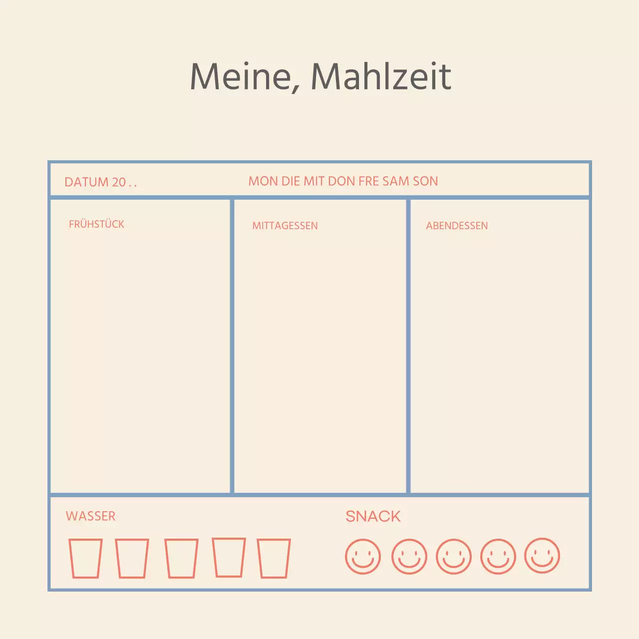 Beige blaue Linien einfacher Tracker